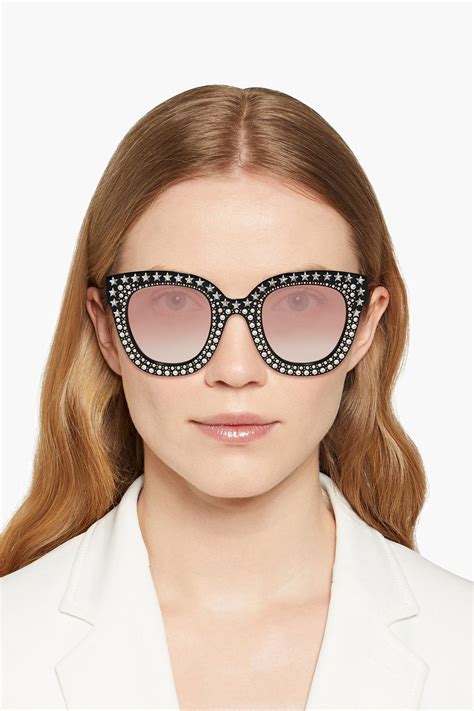 gucci crystal cat eye sunglasses.